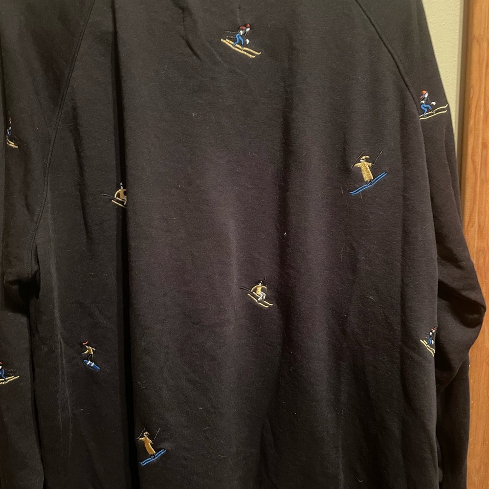 Lou & Grey Black Ski Embroidered Sweatshirt